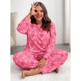 thumbnail image 2 of Plus Size Pajamas: Syphorium Pajamas for Women Plus Size, Long Sleeve Soft Prints Pjs Loungewear Nightwear, 2 of 5