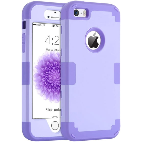 iPhone 5S Case iPhone SE iPhone 5 Case Shockproof Protective Case for iPhone SE 5S 5 Purple