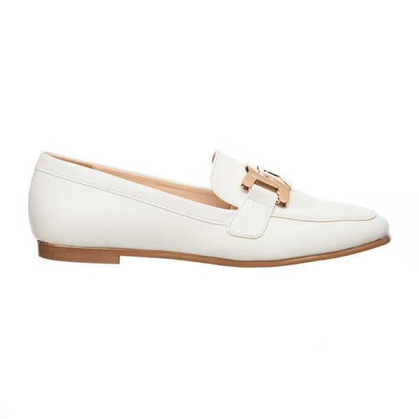 Mocasines Mujer Con Cadena Elegante Casual Late blanco 27 Incógnita 040D3F