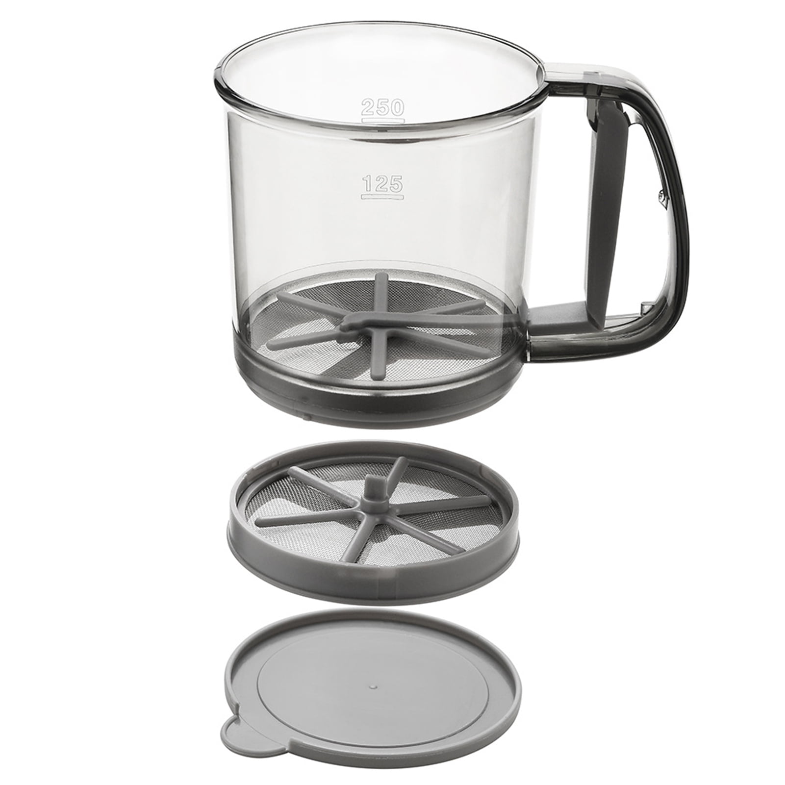 huanledash Flour Sieve Fine Mesh Handpressed Inner Wall Scale