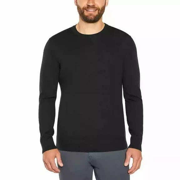 Banana Republic Men’s Merino Wool Ribbed Contrast Sweater | Black, Medium