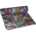thumbnail image 3 of Purple Color Paisley Print Kantha Quilt, Hand Stitched Queen Size Cotton Bedspread, Indian Designer Bed Cover, Reversible Kantha Bedding, 3 of 5