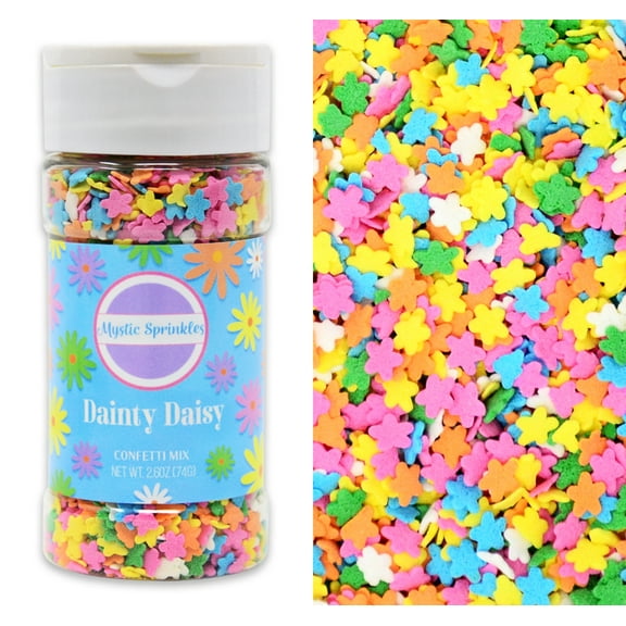 Mystic Sprinkles Dainty Daisy Confetti Mix 2.6 oz Bottle