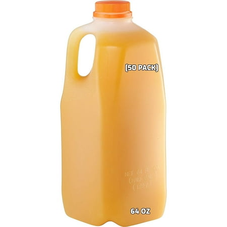 

[50 PACK] Empty Plastic Juice Bottles with Tamper Evident s 64 OZ - Half Gallon Smoothie Bottles - Ideal for Juices Milk Smoothies Picnic s and even Meal Prep by Omsix Juice Containers