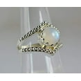 thumbnail image 4 of Navya Craft Rainbow Moonstone Round 925 Sterling Silver Handmade Women Statement Ring Size 8.5, 4 of 4
