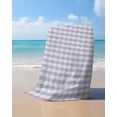 thumbnail image 4 of Purple Beach Towels Oversized Super Absorbent, Grid Checkered Plaid Gingham Lattice Trellis Lightweight Bath Towel Quick Dry Sets For Bathroom/Pool/Rv Camping/Beach Play/Gym Room/Picnic 31"x62", 4 of 8