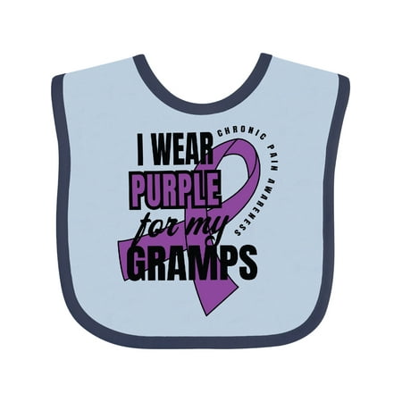 

Inktastic Chronic Pain I Wear Purple For My Gramps Gift Baby Boy or Baby Girl Bib