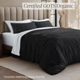 thumbnail image 3 of Bare Home Organic Cotton Jersey Duvet Cover Set with Shams, 2-Piece, Twin/Twin XL, Black, 3 of 10