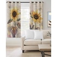 thumbnail image 2 of Sunflower Blackout Curtains, Light Blocking Print Window Curtains, Yellow Summer Botanical Farmhouse Flower Thermal Insulated Window Drapes for Living Room Kitchen Cafe 2 Panels, 104"W x 84"L, 2 of 9