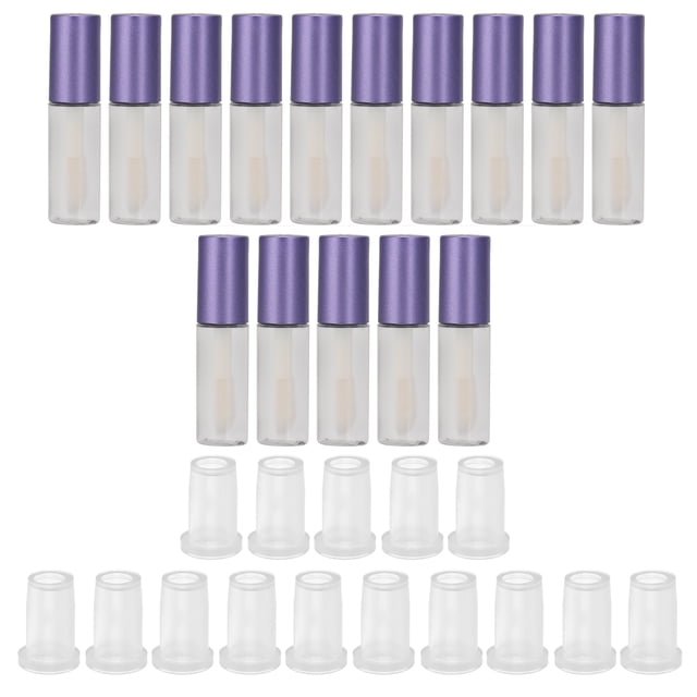 Lip Balm Bottle, Empty Cosmetic Transparent Lip Gloss Tubes Small With Rubber Stopper For Making Little Samples
