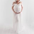 thumbnail image 4 of Vedolay Maternity Dresses For Women Maternity Strapless Ruched Maxi Tube Dress with Pockets,F-White M, 4 of 5