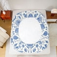 thumbnail image 5 of Manfei Bohemian Paisley 4pcs Bed Sheets for Adults Teens,Blue White King Sheets,Exotic Style Super Cozy Sheet Set,Breathable Home Decor, 5 of 7