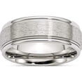 thumbnail image 1 of Stainless Steel Brushed And Polished 8mm Grooved Edge Band (Size 13.5) Made In China sr87-13.5, 1 of 5