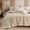 02-Beige, variant on U by Bedsure Full Comforter Set, 7 Pieces White Boho Farmhouse Shabby Chic Embroidery Bedding Sets, Geometric Pattern Bed in a Bag with Reversible Comforter, Sheets, Pillowcases & Shams