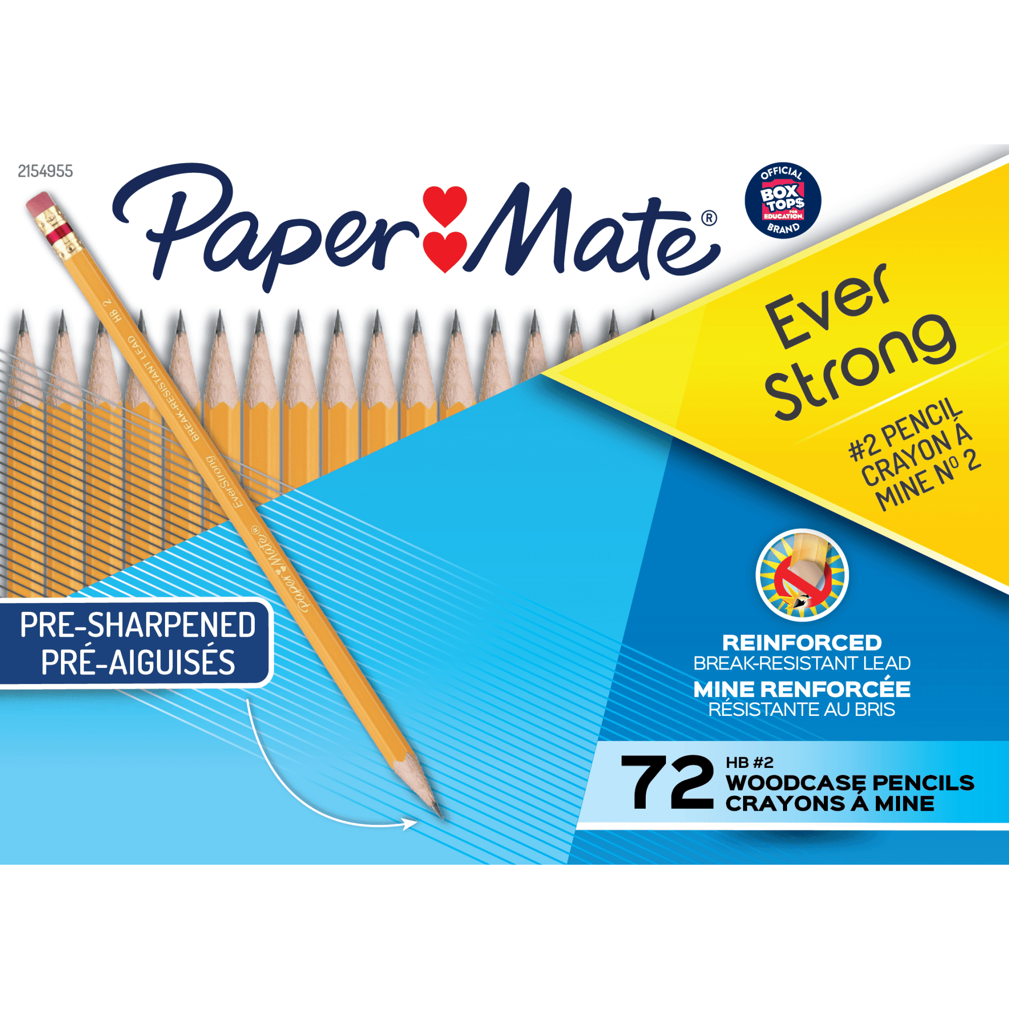 Crayons Paper Mate EverStrong, mine renforcée et incassable lors de  l'écriture, 10 pièces Crayons en bois 