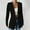 Black, variant on Kilaqueen Solid Color Collarless Blazers for Women Dressy Casual Long Sleeve One Button Jacket Slim Fitness Blazer Stretchy Waffle Lightweight Cardigan