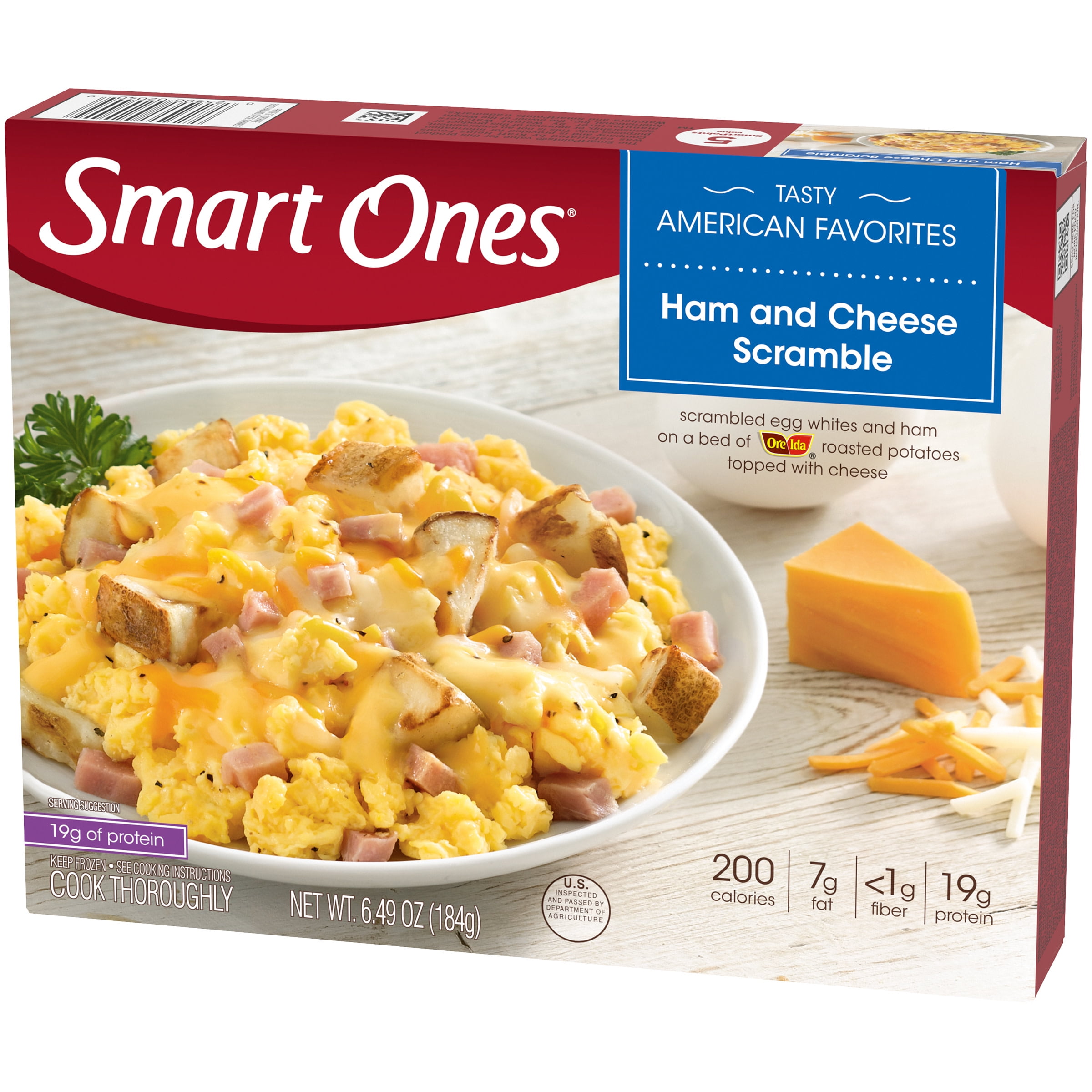 Smart Ones Ham Cheese Scramble With Egg Whites Ham Potatoes Cheese Frozen Meal 6 49 Oz Box Walmart Com Walmart Com