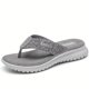 thumbnail image 2 of Chanclas de cuña cómodas para mujer - Zapatos de suela suave para una comodidad informal de verano, 2 of 4