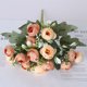 thumbnail image 3 of Ramo de Rosas Artificiales con Acentos de Tela de Satén, 40 x 16 cm, Disponible en Blanco, Rosa, Púrpura, Naranja, para Decoración del Hogar o Regalos, 3 of 7