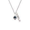 thumbnail image 2 of Delight Jewelry Silvertone Hot Blue Dots on Black Spinner Silvertone Best Friends Forever Bar Charm Necklace, 23", 2 of 4