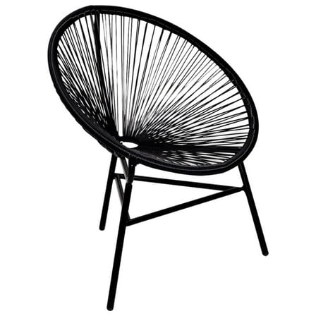 Casafoyer Garden Moon Chair Poly Rattan Black