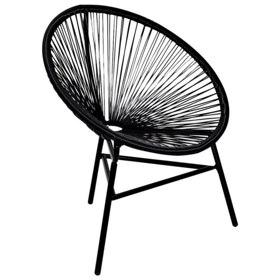 Casafoyer Garden Moon Chair Poly Rattan Black