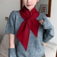 thumbnail image 2 of Wdgfv Short Winter Scarf for Women Soft Knitted Cross Scarf Lightweight Neck Warmer Cozy Scarves for Casual Outdoor Wear Red One Size, 2 of 4