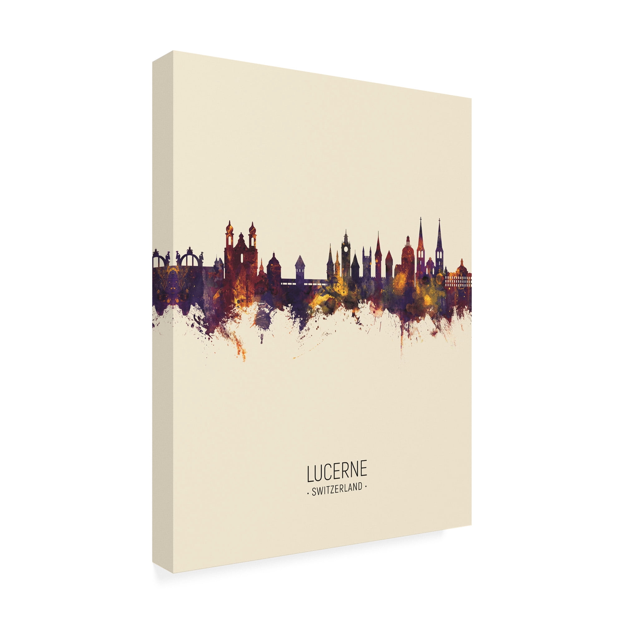 Trademark Fine Art 'Lucerne Switzerland Luzern Skyline Portrait III' Canvas Art by Michael Tompsett