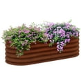 thumbnail image 2 of Outsunny Galvanized Raised Garden Bed Kit, Metal Planter Box with Safety Edging, 59" x 23.5" x 16.5", Brown, 2 of 9