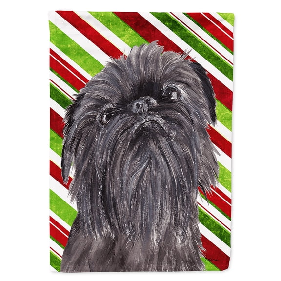 Brussels Griffon Candy Cane Christmas Flag Canvas House Size