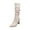 White, variant on Bkhluea Women's Knee High Boots Slouchy Chunky Heeled Buckle Long Boots for Women Side Zipper Tall Boots