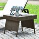 thumbnail image 2 of Outdoor Side Table, Portable Wicker Coffee Table with Rattan and Steel Frame, All Weather Pre-Assembled Coffee Furniture, Standing Folding Patio for Courtyard, Poolside, Garden (Brown), 2 of 18
