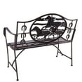 thumbnail image 4 of Distressed Bronze Wild Horses Garden Bench, 4 of 5