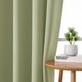 thumbnail image 4 of MKHILL Aether Blackout Curtains Sage Green 63 Inch Long, Rod Pocket Light Blocking Room Darkening Thermal Insulated Window Drapes, Each 40" W x 63" L, 4 of 10