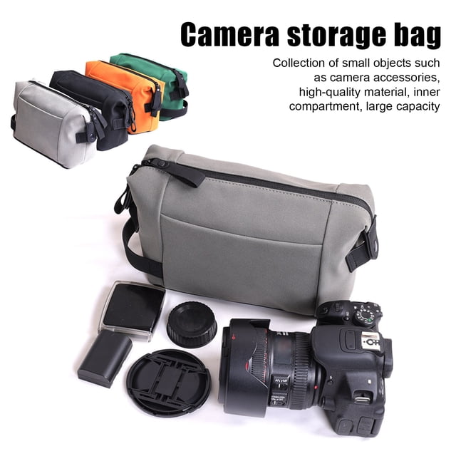 Large Capacity Zipper Closure Artificial Leather Camera Case Foldable Camera Storage Bag Organizer Camera Accessories