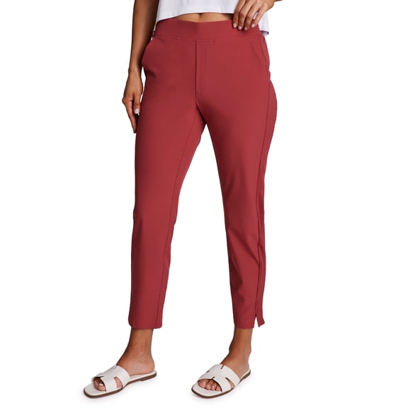 RBX Active Women's Ribbed Side Woven Ankle Pant With Pockets