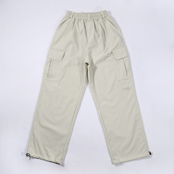 Cargo Pants Kids Fashion Baggy Pants Kids Elastic Waist Beige Cargo with Pockets Cute Outfits for Girls 13-14 Years