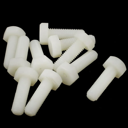 

Uxcell M8 x 25mm Hex Head Cap Nylon Plastic Hexagonal Screw Thread Right Hand (10-pack)