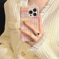 thumbnail image 2 of Minimalist Woven Leather Phone Case, Beige Aesthetics Case Cover for iPhone 15 14 13 12 11 Pro Max (Rainbow Woven,for iPhone 13), 2 of 10