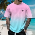 thumbnail image 2 of T-Shirt à Manches Courtes Imprimé pour Hommes Mode Florale Col Rond Haut Décontracté pour Printemps Été, 2 of 4