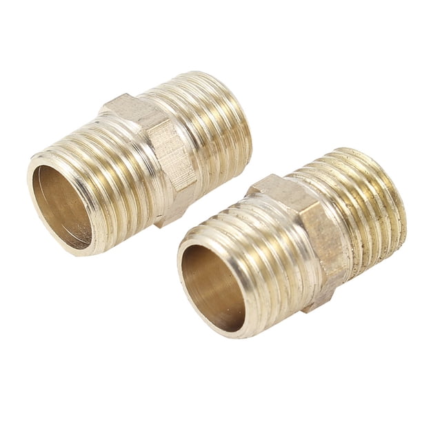 Adaptador de conector de nipple de rosca macho de 1/4"PT de 2 piezas
