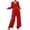 Red, variant on Jamicy Womens Outfits 2 Piece Sets Soft V-Neck Pullover Top with Loose Straight Jogging Pant Suits Casual Tracksuit for Women