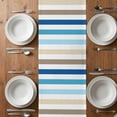 thumbnail image 6 of Blue Teal Brown Striped Table Runner - 36 Inch Long, Kitchen Dining Table Runner Dresser Scarves, Farmhouse Stripes Simple Art Farmhouse Decor for Coffee Tables Wedding Party Banquet, 6 of 8