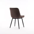 thumbnail image 5 of YOUNIKE Dining Chairs Set of 2, Upholstered Dining Room Chairs with Metal Legs, Faux Leather Kitchen Chairs, Armless Side Chairs, Large Padded, Metal Legs, Brown, 5 of 14