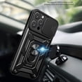 thumbnail image 3 of Phone Case for iPhone 14 Pro Max with Slide Camera Window, Heavy Duty Protection Phone Cover Case with Ring Kickstand for iPhone 14 Pro Max      Red, 3 of 9