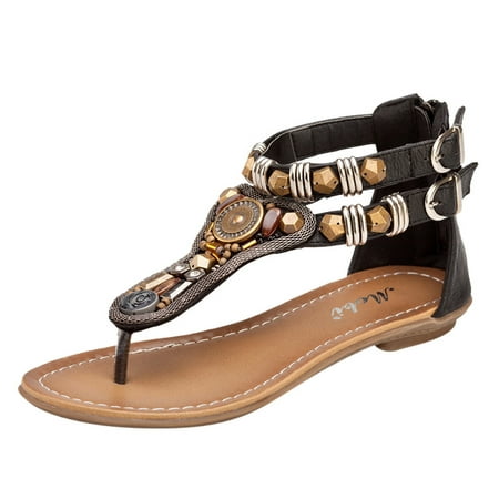 

Thong Sandals Women Girls Beach Dressy T-strap Slip On Flat Sandals Casual Wear Cute Gladiator Roman Fashion Flip Flop Shoes