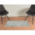 thumbnail image 2 of HomeRoots 511103 2 x 3 ft. Ivory & Green Wool Geometric Hand Tufted Handmade Rectangle Area Rug, 2 of 5