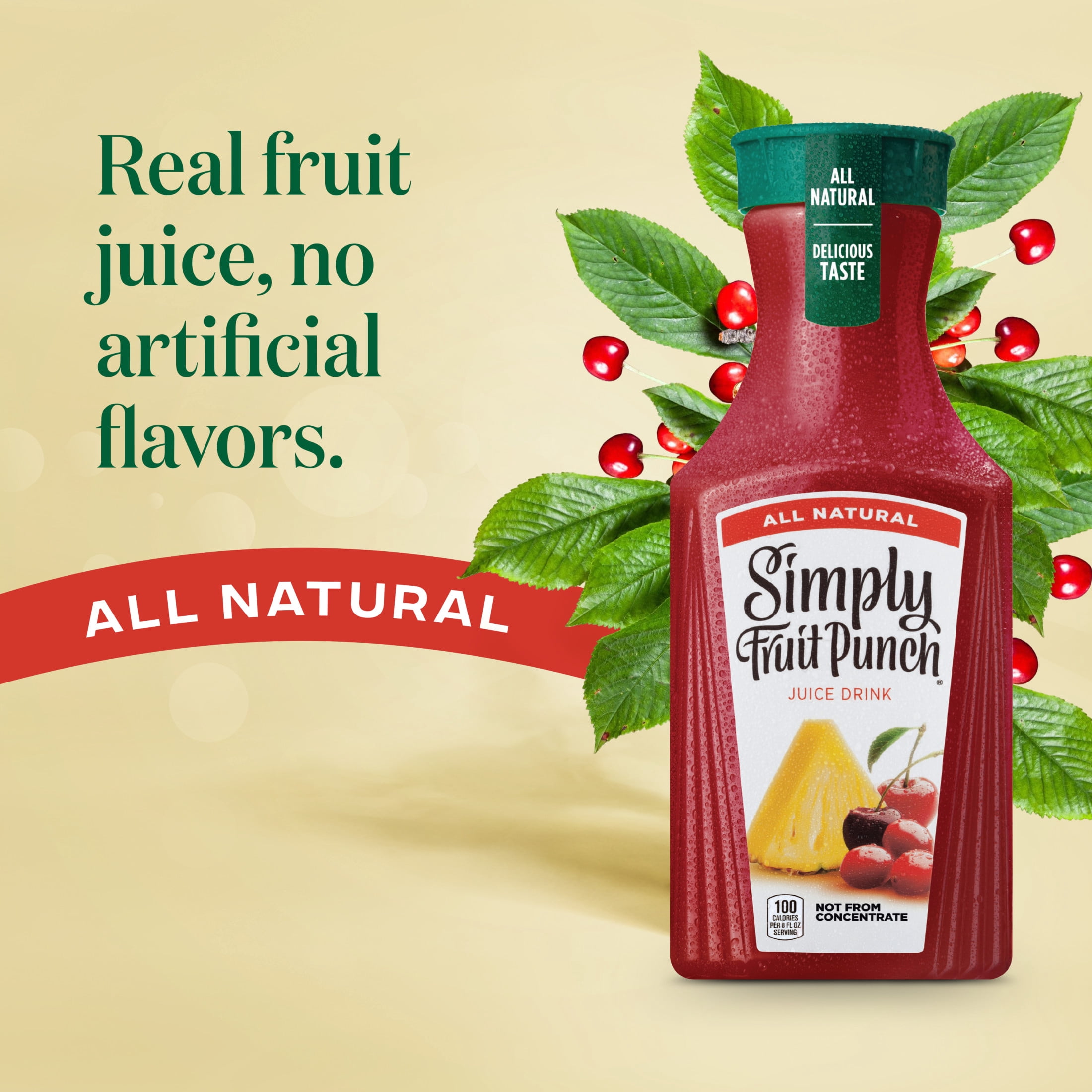 Simply Fruit Punch Juice Drink Bottle, 52 fl oz