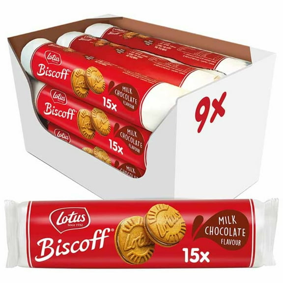 Lotus Biscoff Sandwich Cookies, .. Milk Chocolate Cream, 15 .. Cookies per pack, 5.29 .. Ounce (Pack of 9)