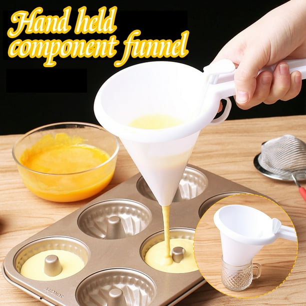 Dispensador portátil de glaseado para pasteles | Embudo para crema y glaseado para hornear y decorar | Botella exprimible de plástico ABS con boquilla | Juego de 1 pieza